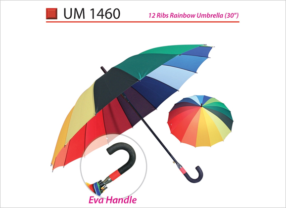 12 Ribs Rainbow Umbrella 30inch