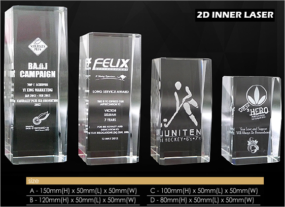 Crystal Paper Weight with 2D inner laser engraving