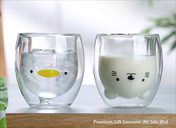 Double Wall Cute Glass Malaysia Corporate Gift Supplier