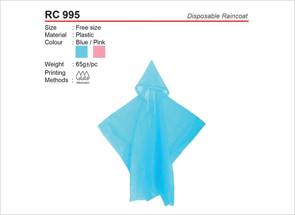 Disposable Plastic Raincoat RC995