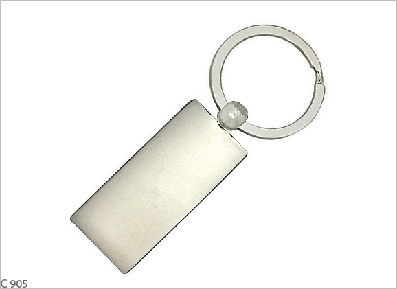 Rectangular Smooth Metal Keychain