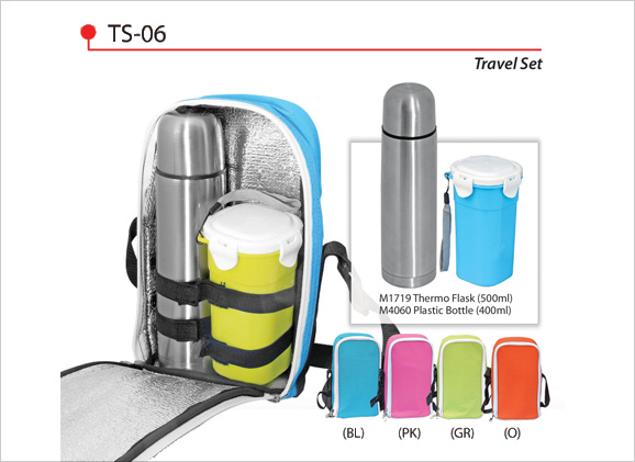 Thermo Flask Plastic Bottle Travel Set TS06