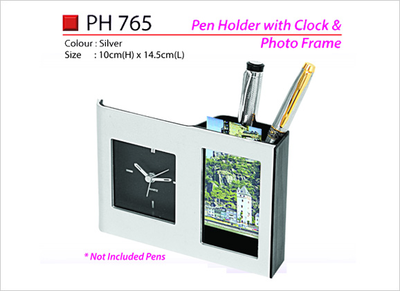 Pen Holder with Clock & Photo Frame PH765