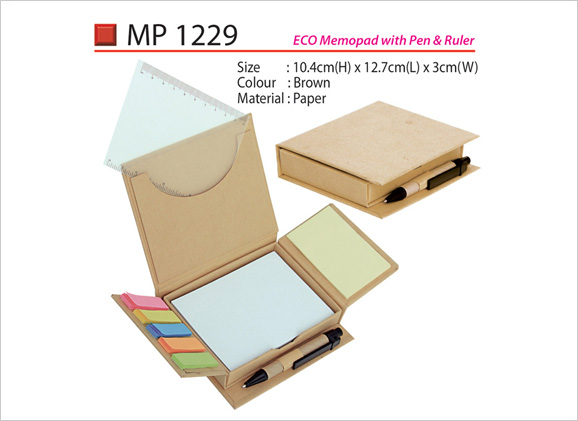 ECO Memopad with Pen & Ruler MP1229