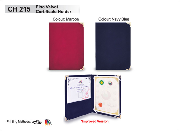 Fine Velvet Certificate Holder A4 Size