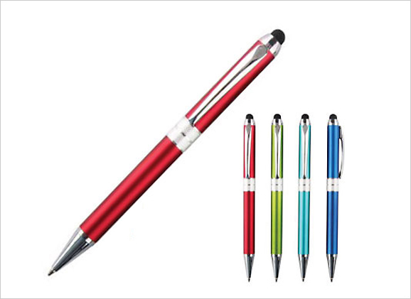 Metallic Plastic Pen with Stylus P 3755 M P3775