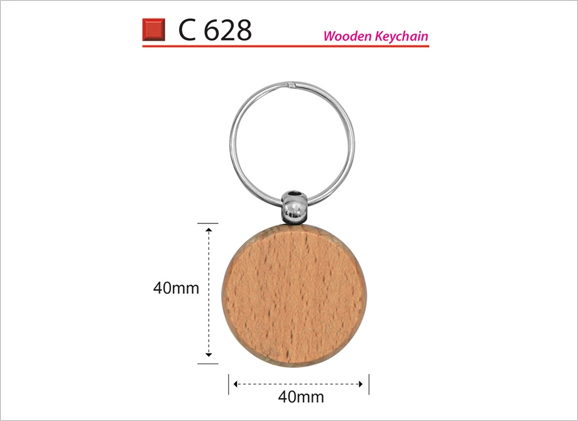 Wooden Round Keychain C628